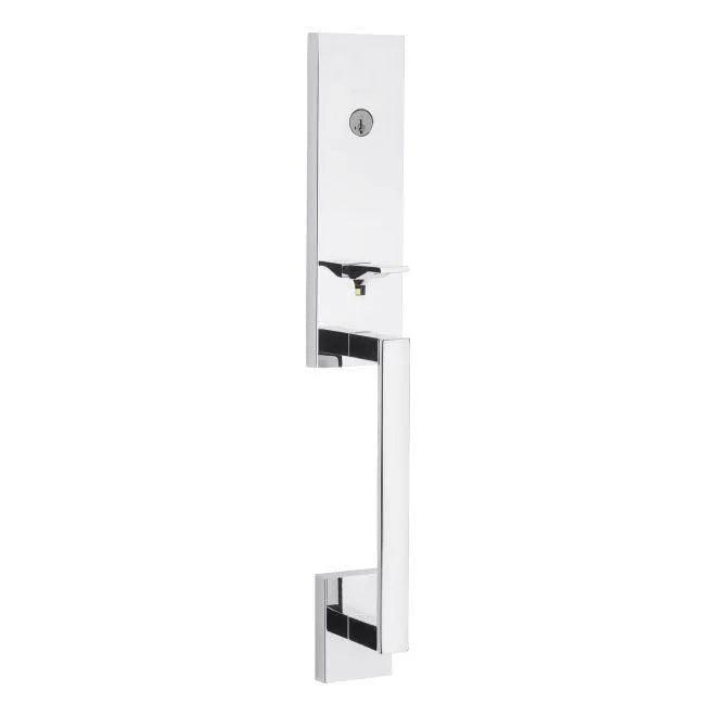 Kwikset Single Cylinder Vancouver Exterior Handleset With SmartKey - Interior Trim Sold Separately in Polished Chrome finish