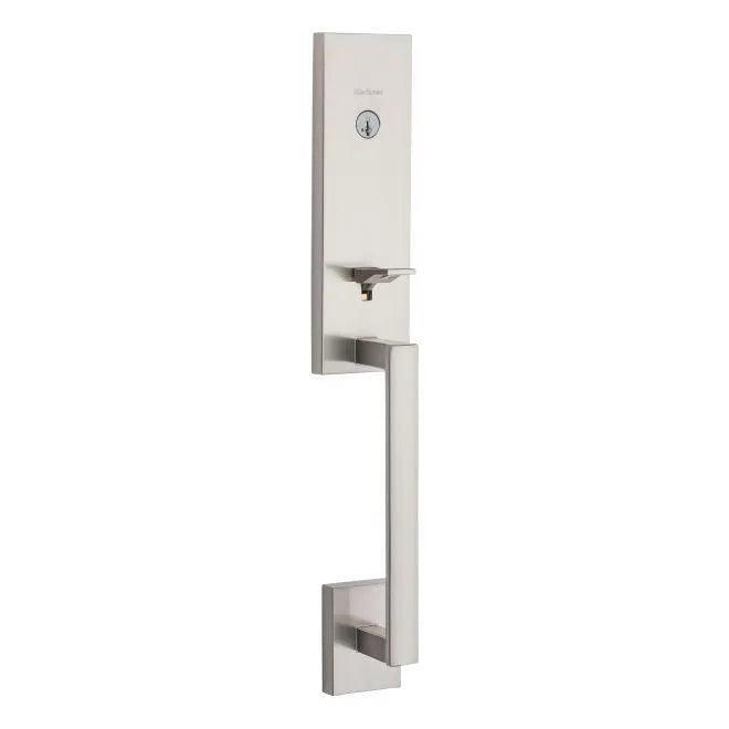 Kwikset Single Cylinder Vancouver Exterior Handleset With SmartKey - Interior Trim Sold Separately in Satin Nickel finish