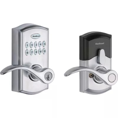 Kwikset SmartCode Light Commercial Electronic Pembroke Lever with SmartKey Satin Chrome