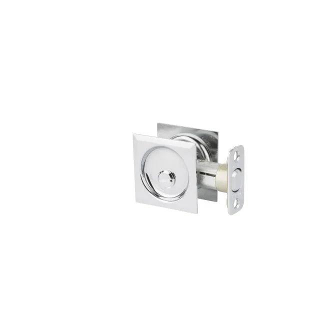 Kwikset Square Pocket Door Lock Polished Chrome