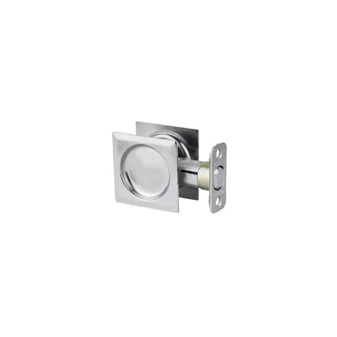 Kwikset Square Pocket Door Lock Satin Chrome
