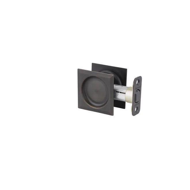 Kwikset Square Pocket Door Lock Venetian Bronze
