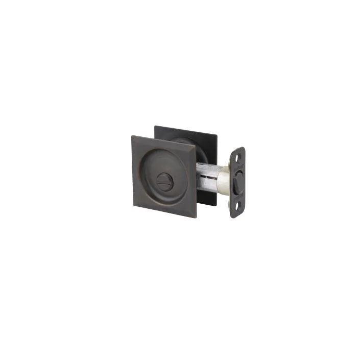 Kwikset Square Pocket Door Lock Venetian Bronze