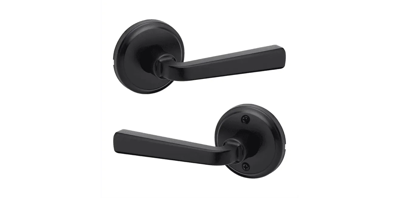 Kwikset Trafford Passage Lever in Iron Black finish