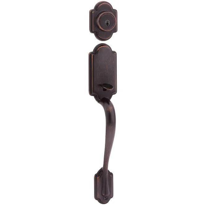 Kwikset Arlington Single Cylinder Exterior Handleset With SmartKey - Interior Trim Sold Separately in Venetian Bronze finish