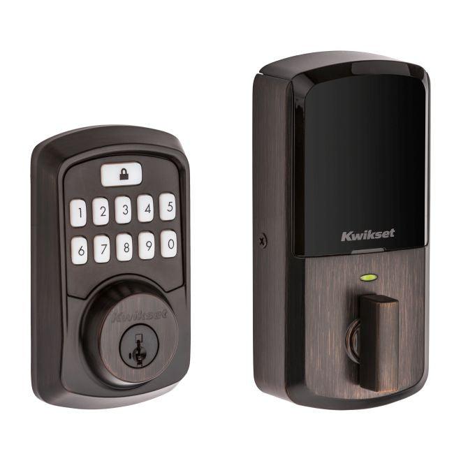 Kwikset Aura Bluetooth Keypad Electronic Deadbolt in Venetian Bronze finish