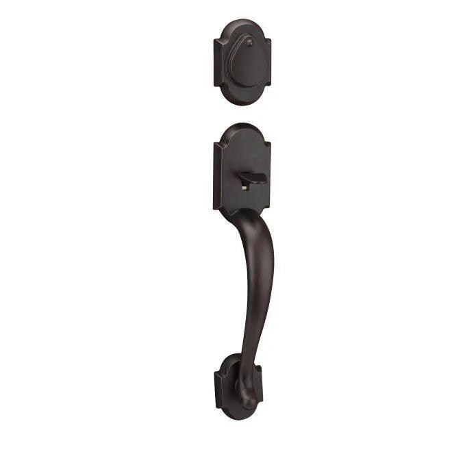 Kwikset Austin Single Cylinder Exterior Handleset With SmartKey - Interior Trim Sold Separately in Venetian Bronze finish