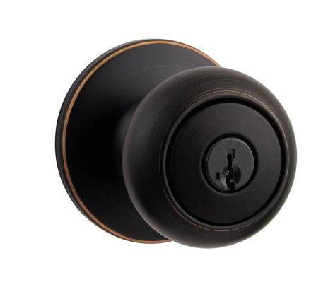 Kwikset Cove Keyed Entry Knob Lock With SmartKey in Venetian Bronze finish