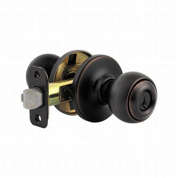 Kwikset Polo Knob Keyed Entry Door Lock With SmartKey in Venetian Bronze finish