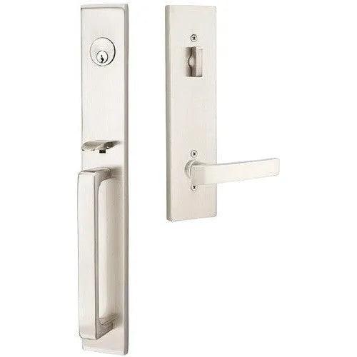 EmtekEmtek Lausanne Tubular Entrance Handleset with Geneva Lever in 