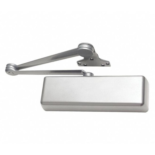 LCN Left Hand Parallel Push Side High Security Cush Adjustable 2-5 Door Closer With TBSRT Thru Bolts in Aluminum finish