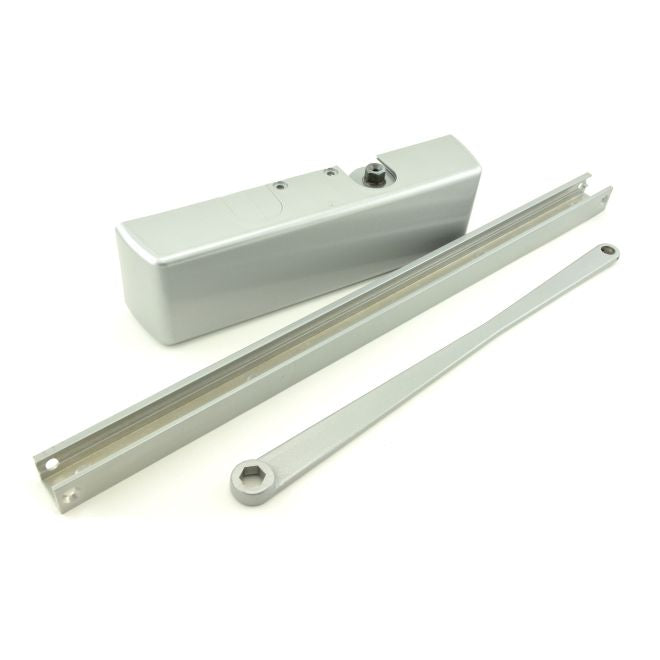 LCN Size 3 Wall Pocket Mount Heavy Duty Door Closer With TBSRT Thru Bolts in Aluminum finish