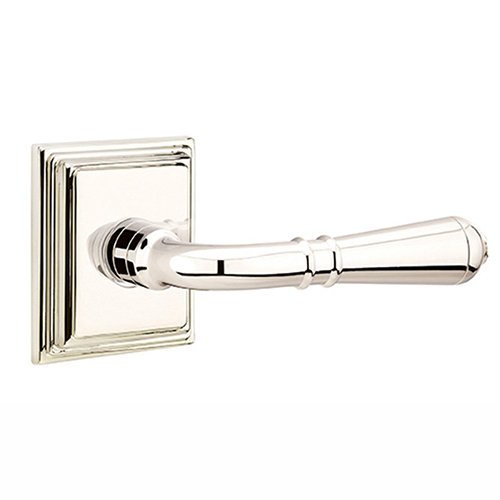 Emtek Turino Lever With Wilshire Rosette in Lifetime Polished Nickel finish