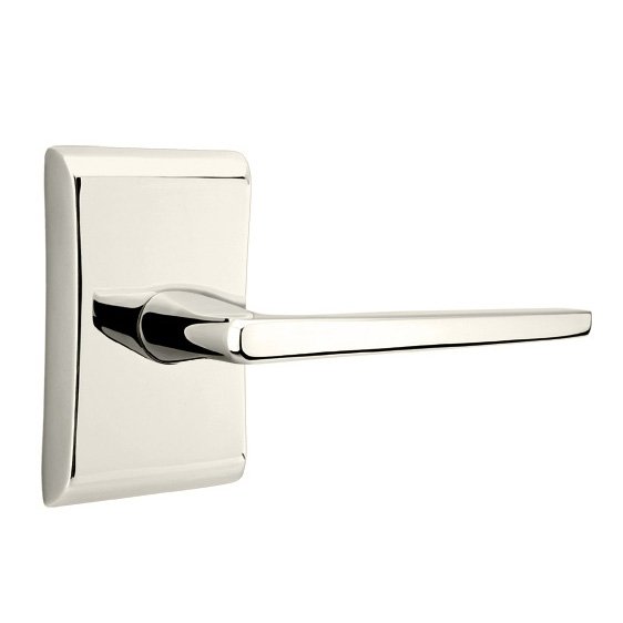 Emtek Hermes Lever With Neos Rosette in Lifetime Polished Nickel finish