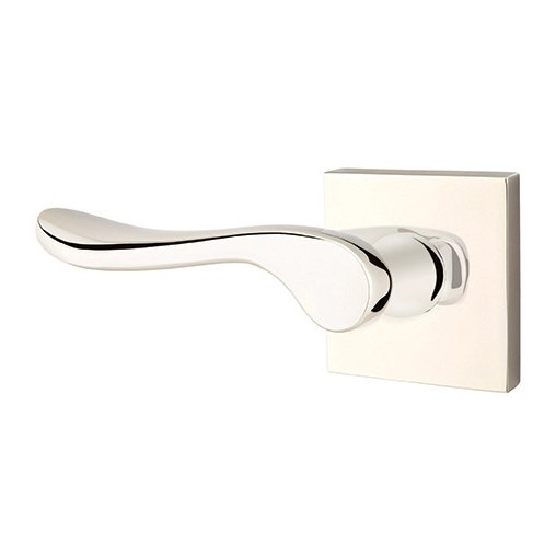 Emtek Luzern Lever With Square Rosette in Lifetime Polished Nickel finish