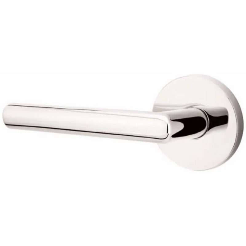 Emtek Stuttgart Lever With Disk Rosette in Lifetime Polished Nickel finish