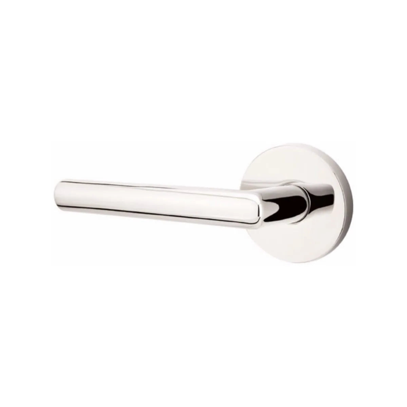 Emtek Stuttgart Lever With Disk Rosette in Lifetime Polished Nickel finish