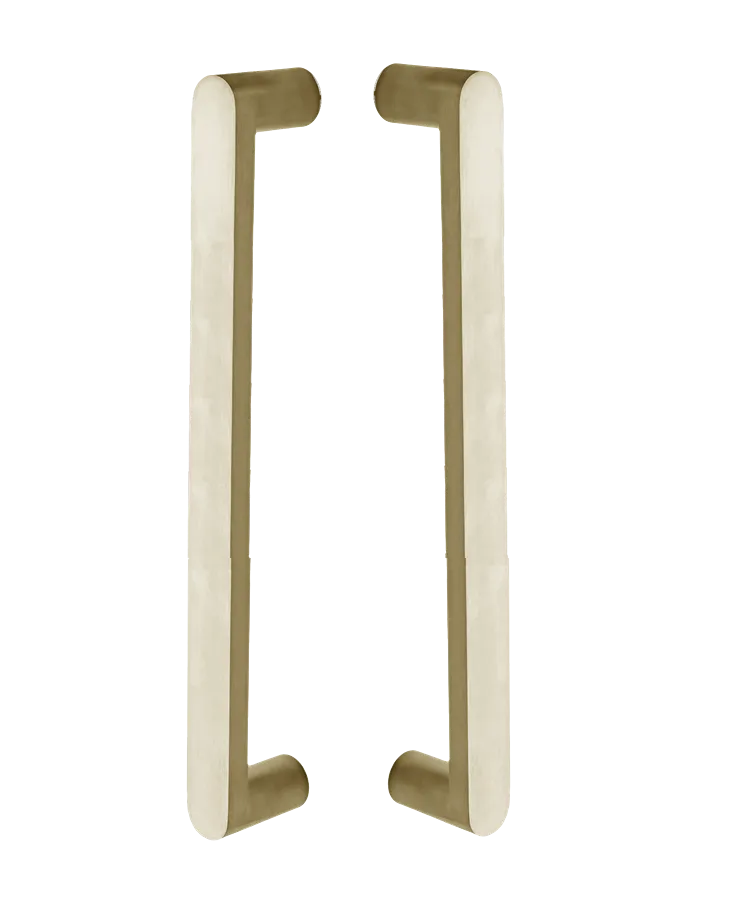 Linnea AP-256 Back-to-Back Handle Appliance Pull, Wood Mounting in Satin Brass finish