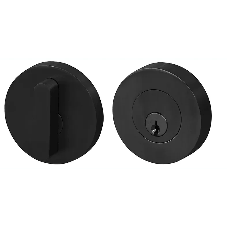 Linnea DB63R Modern Keyed Entry Single Cylinder Deadbolt with Thumbturn and Round Rose in Polished Stainless Steel finish