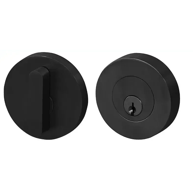 LinneaLinnea DB63R Modern Keyed Entry Single Cylinder Deadbolt with Thumbturn and Round Rose in 