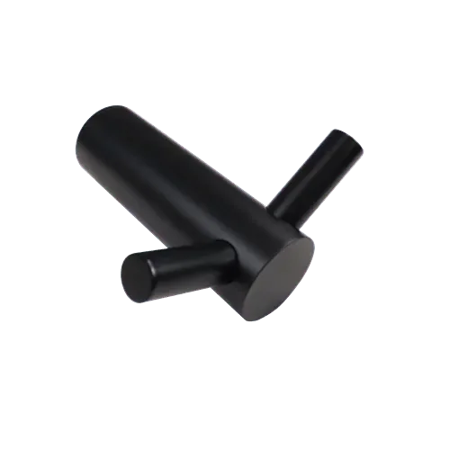 Linnea HK-155D Wall Mounted Double Robe/Towel Hook in Satin Black finish