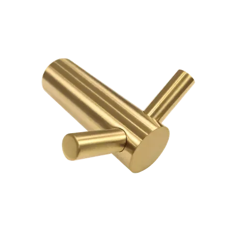 Linnea HK-155D Wall Mounted Double Robe/Towel Hook in Satin Brass finish
