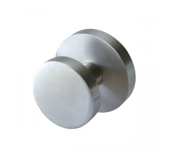 Linnea K66 Knob with Round Rosette in Satin Stainless Steel finish