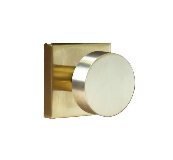 Linnea K66 Knob with Square Rosette in Satin Brass finish