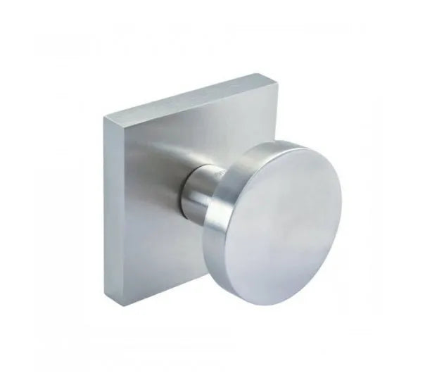Linnea K66 Knob with Square Rosette in Satin Stainless Steel finish
