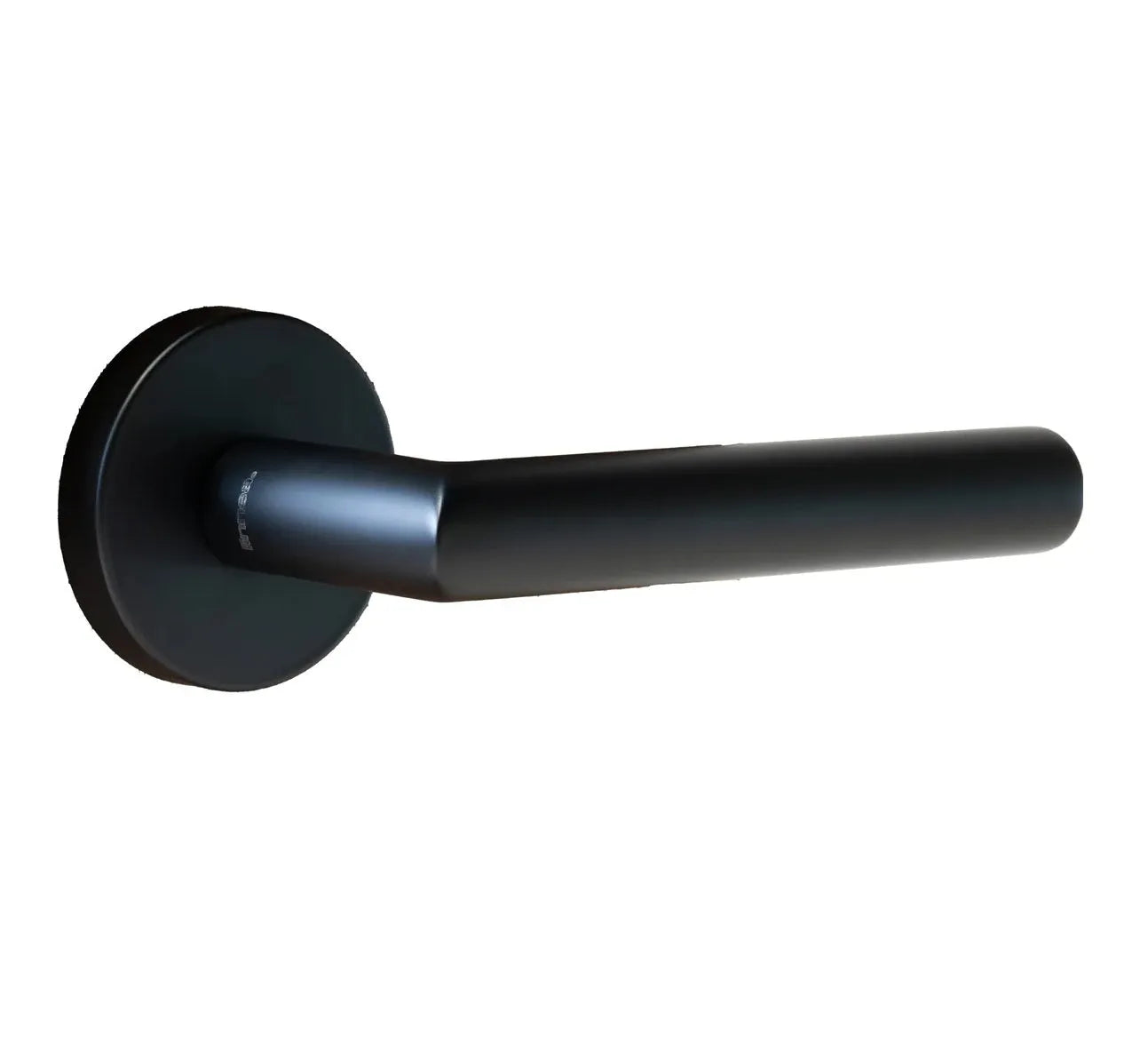 Linnea L02 Lever with Round Rosette in Satin Black finish