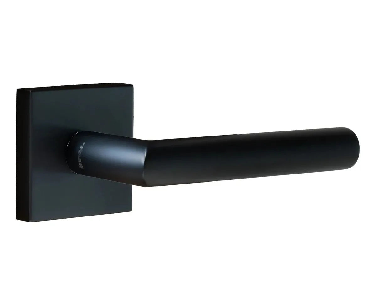 Linnea L02 Lever with Square Rosette in Satin Black finish