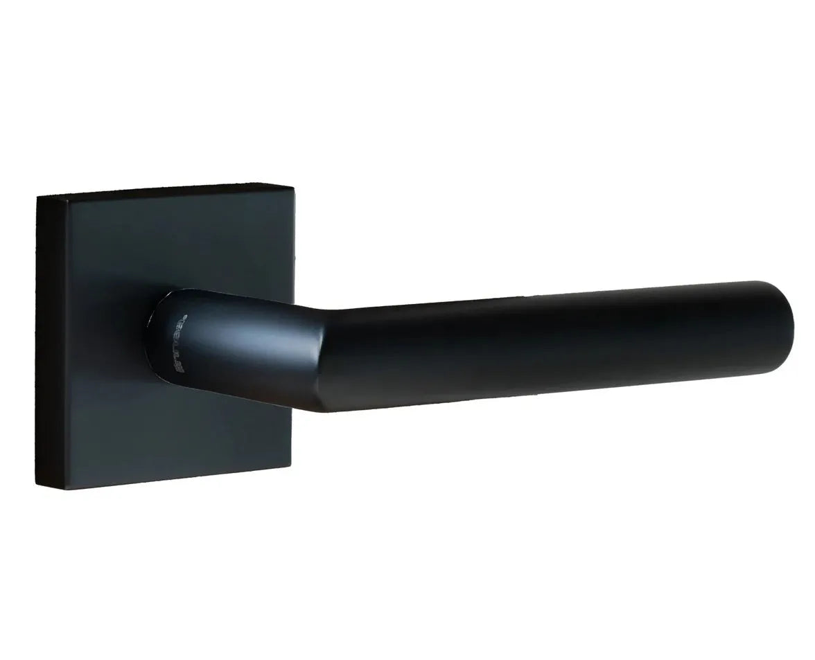 Linnea L02 Lever with Square Rosette in Satin Black finish