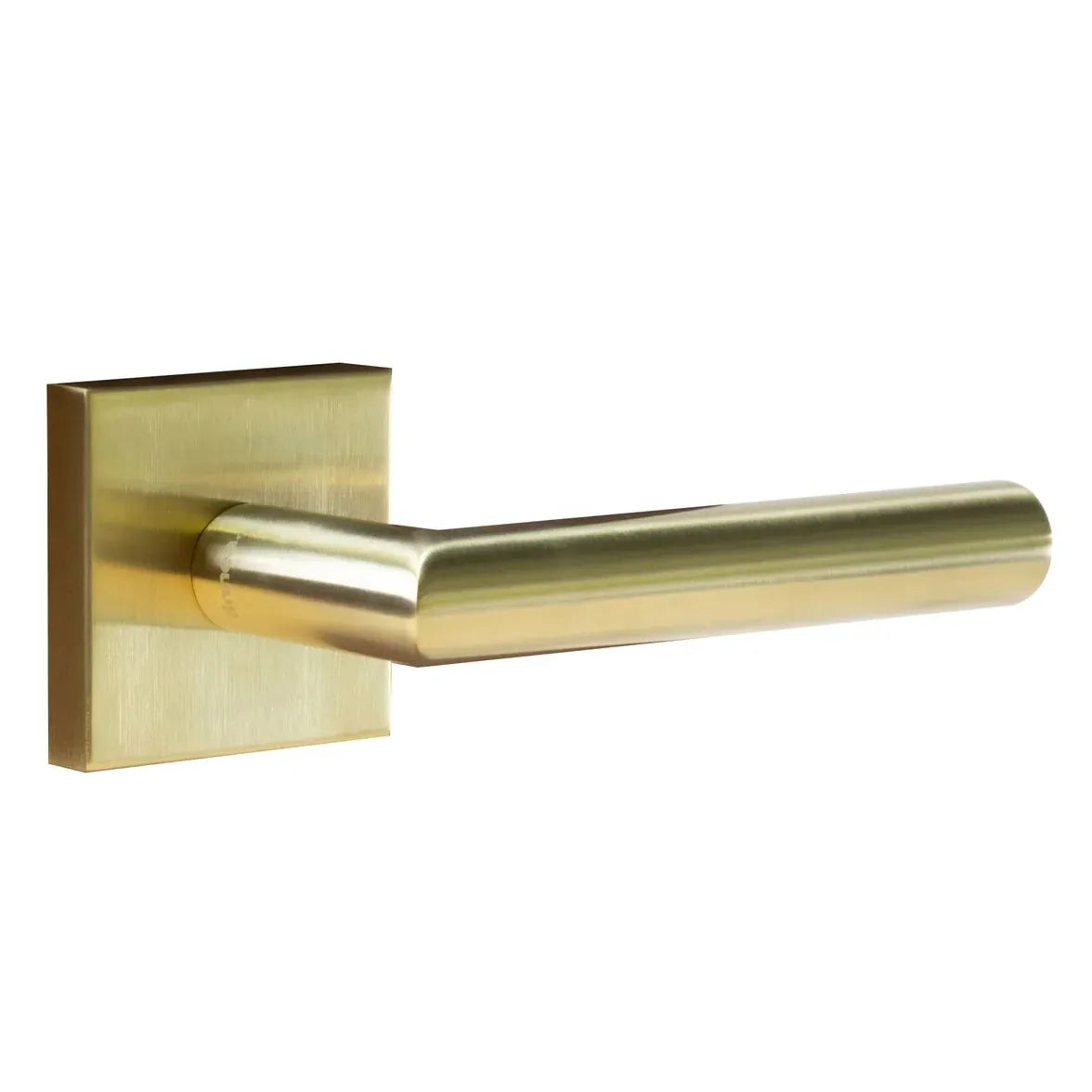 Linnea L02 Lever with Square Rosette in Satin Brass finish