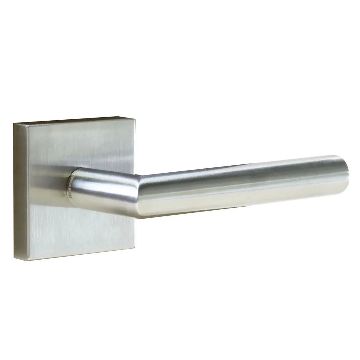 Linnea L02 Lever with Square Rosette in Satin Stainless Steel finish
