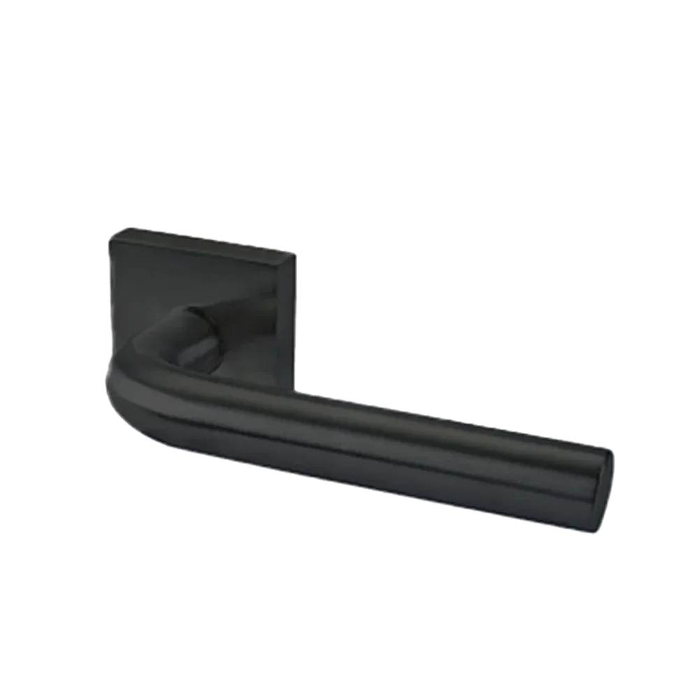 Linnea L03 Lever with Square Rosette Satin Black