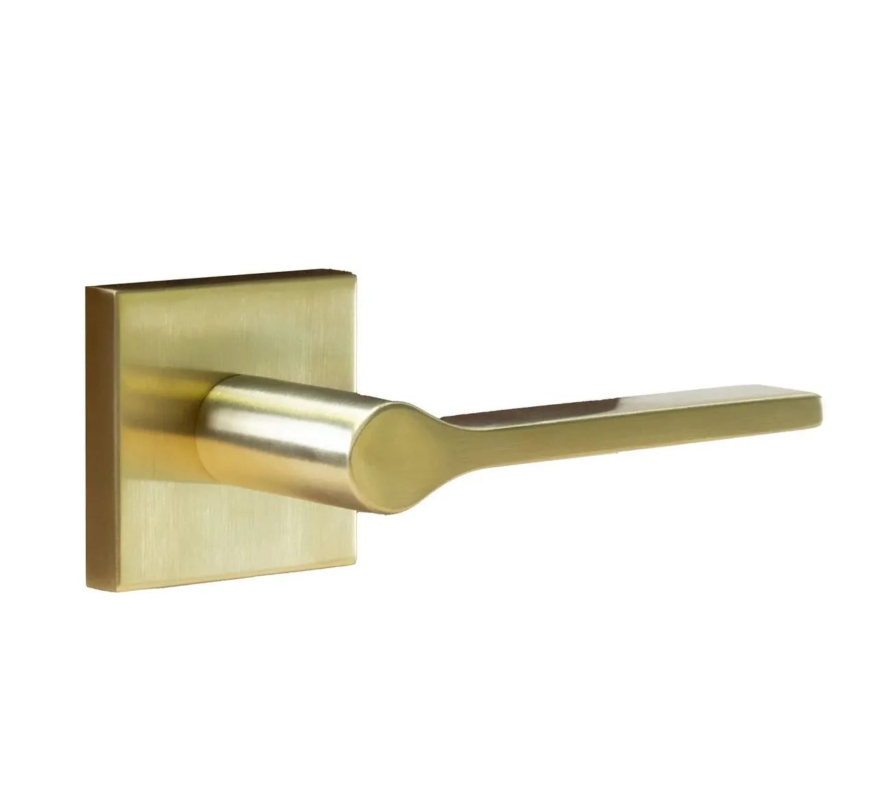 Linnea L07 Lever with Square Rosette in Satin Brass finish