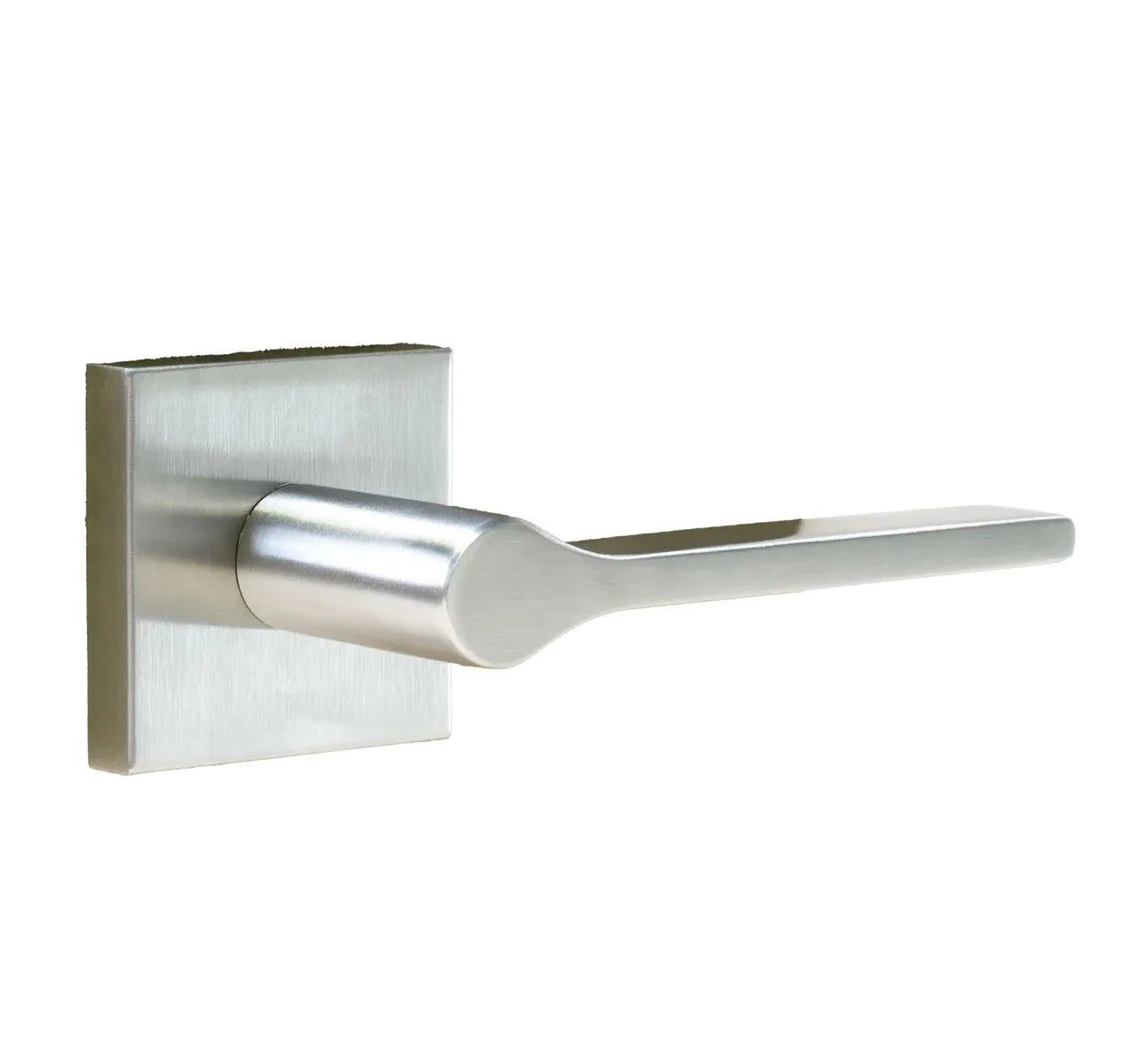 Linnea L07 Lever with Square Rosette in Satin Stainless Steel finish