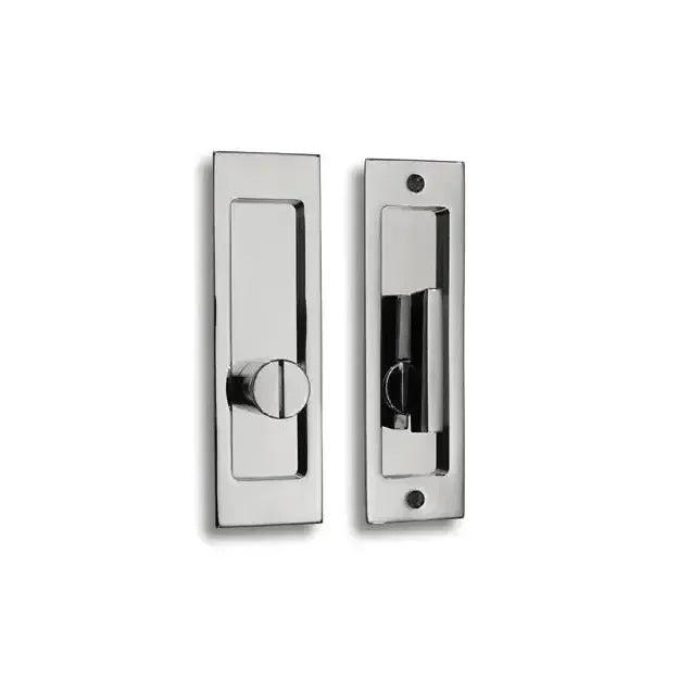 Linnea PL160S Square ADA Compliant Privacy Pocket Door Lock in Polished Stainless Steel finish
