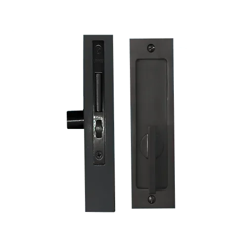 Linnea PL160S Square ADA Compliant Privacy Pocket Door Lock in Satin Black finish