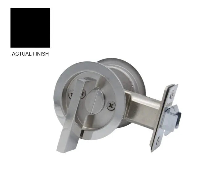 Linnea PL66R Pocket Door Hardware Set ADA Compliant in Satin Black finish