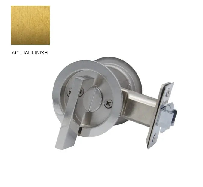 Linnea PL66R Pocket Door Hardware Set ADA Compliant in Satin Brass finish