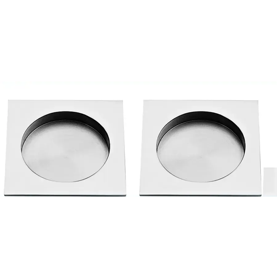 Linnea PL66S Square Full Dummy Pocket Door Hardware in Polished Stainless Steel finish