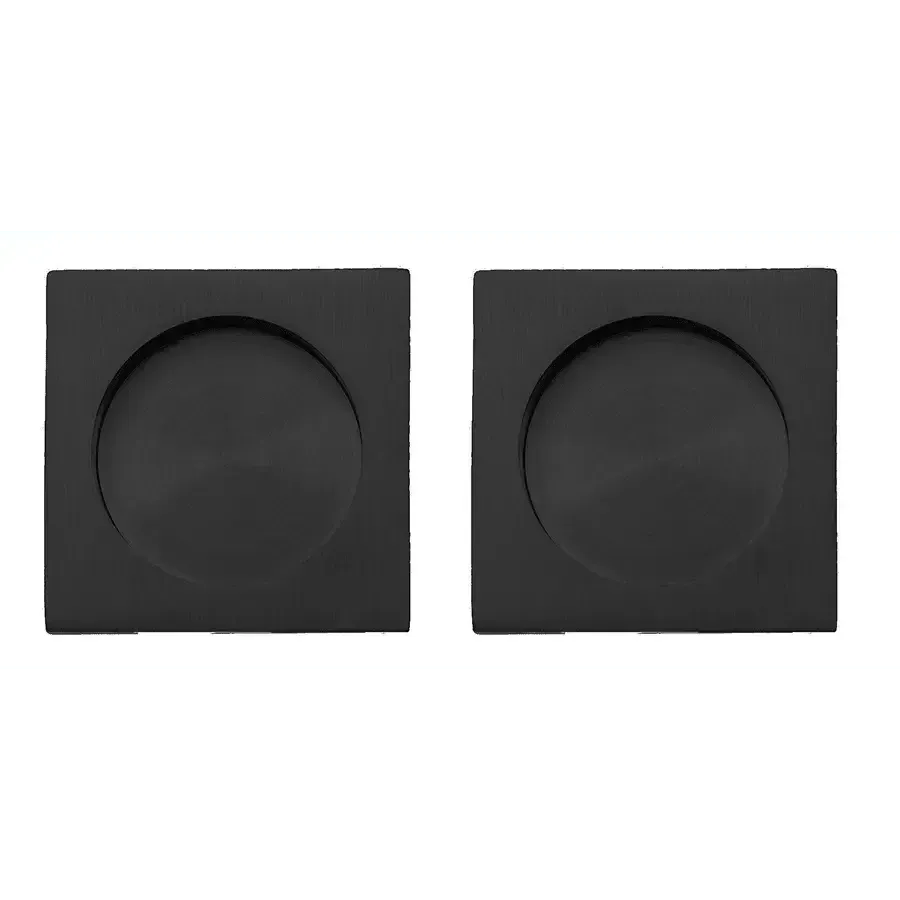 Linnea PL66S Square Full Dummy Pocket Door Hardware in Satin Black finish