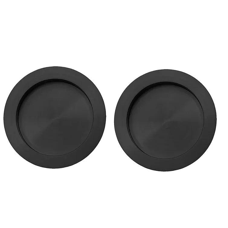Linnea PL66R Round Full Dummy Pocket Door Hardware in Satin Black finish