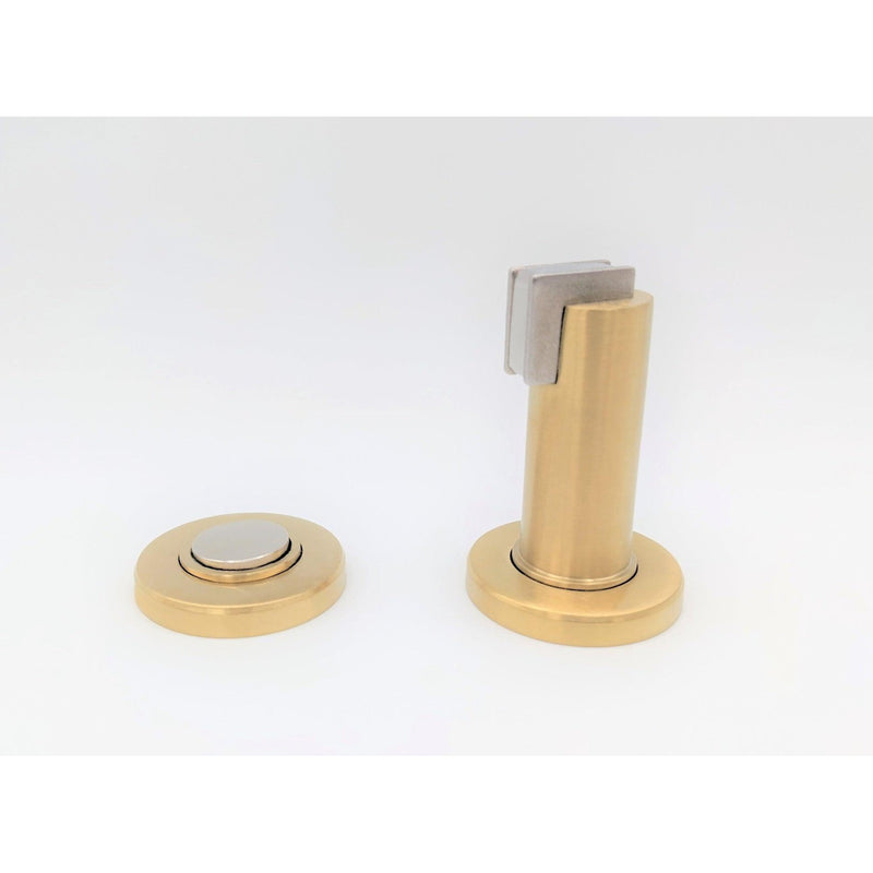 Linnea DS-18 Floor/Wall Mount Magnetic Door Stop in Satin Brass finish