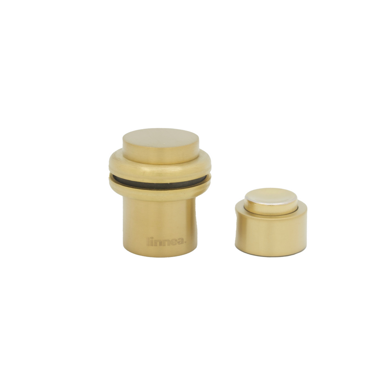 Linnea DS-52 Floor Mount Magnetic Door Stop in Satin Brass finish