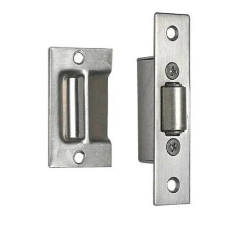 Linnea Solid Stainless Steel Pocket Door Roller Catch in Satin Stainless Steel finish