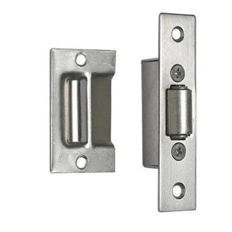 Linnea Solid Stainless Steel Pocket Door Roller Catch Satin Stainless Steel