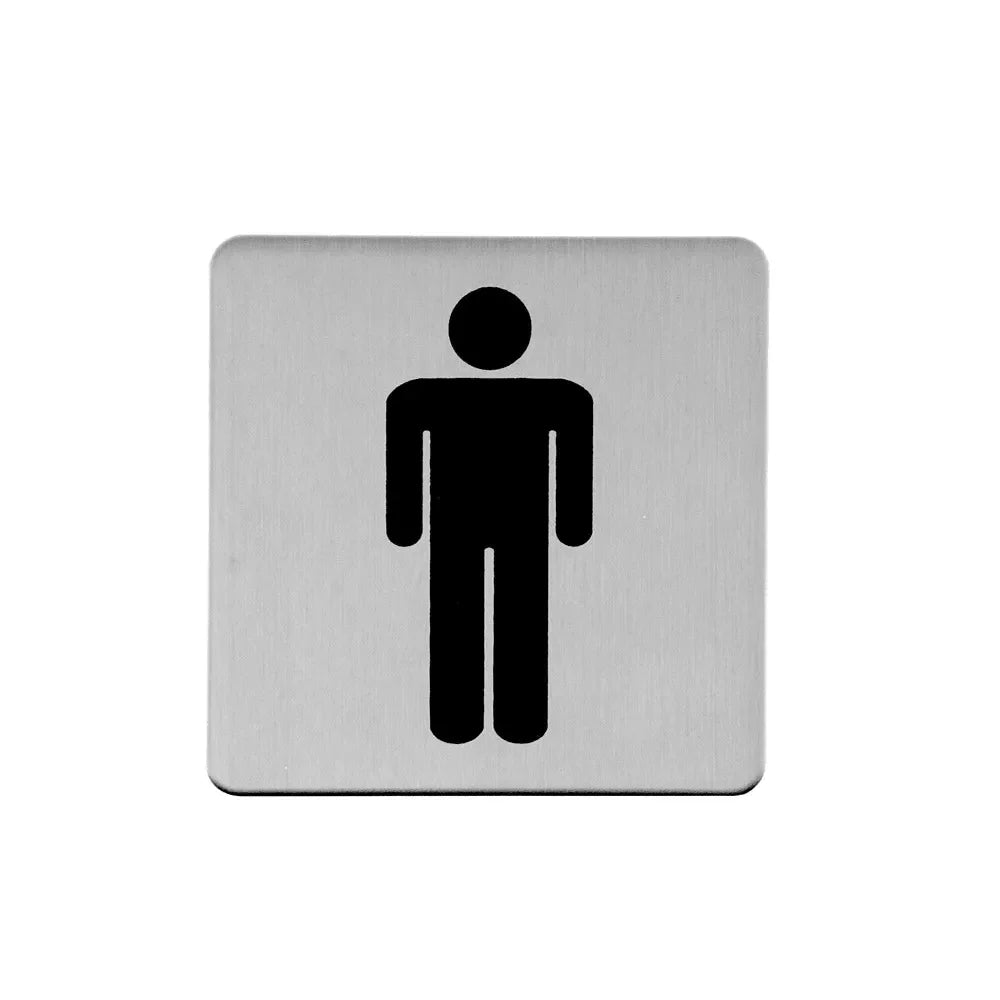 Linnea Square Male Restroom Sign in Satin Stainless Steel finish