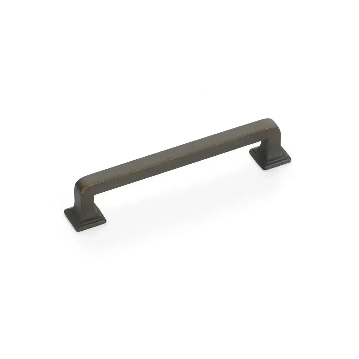 The Schaub Menlo Park Cabinet Pull in Ancient Bronze finish.